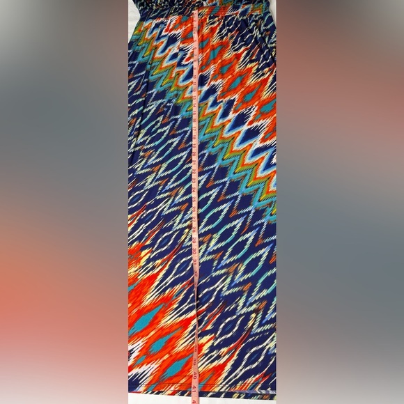 BISOU BISOU Long Maxi Sleeveless Halter Dress Multi Color Size 14 - Picture 9 of 9